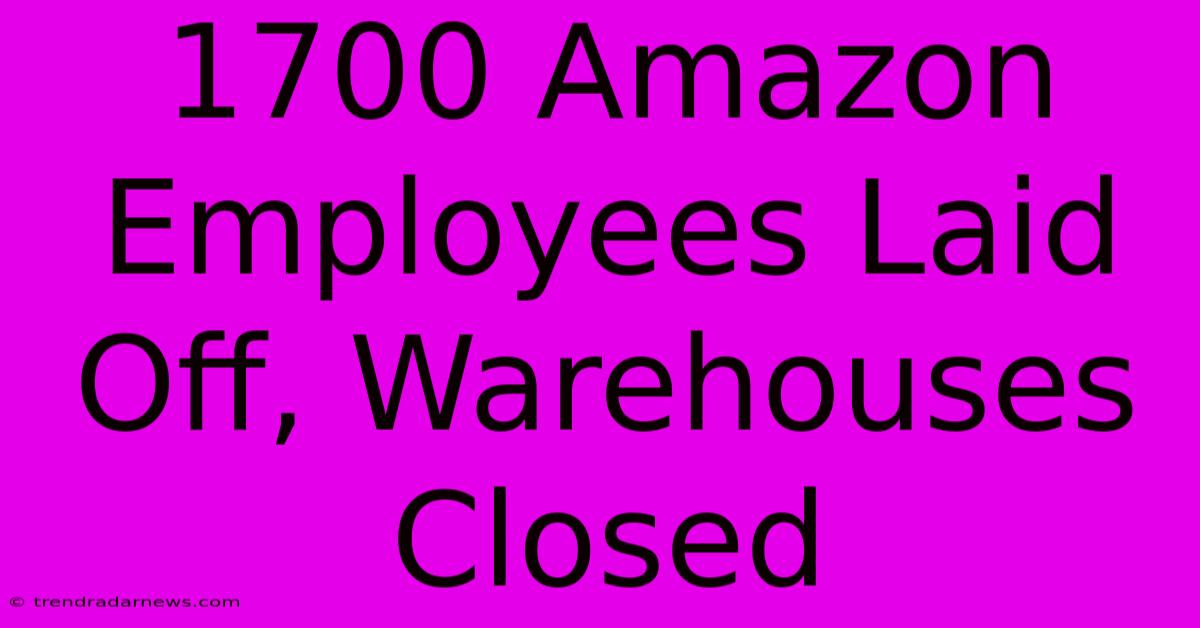 1700 Amazon Employees Laid Off, Warehouses Closed