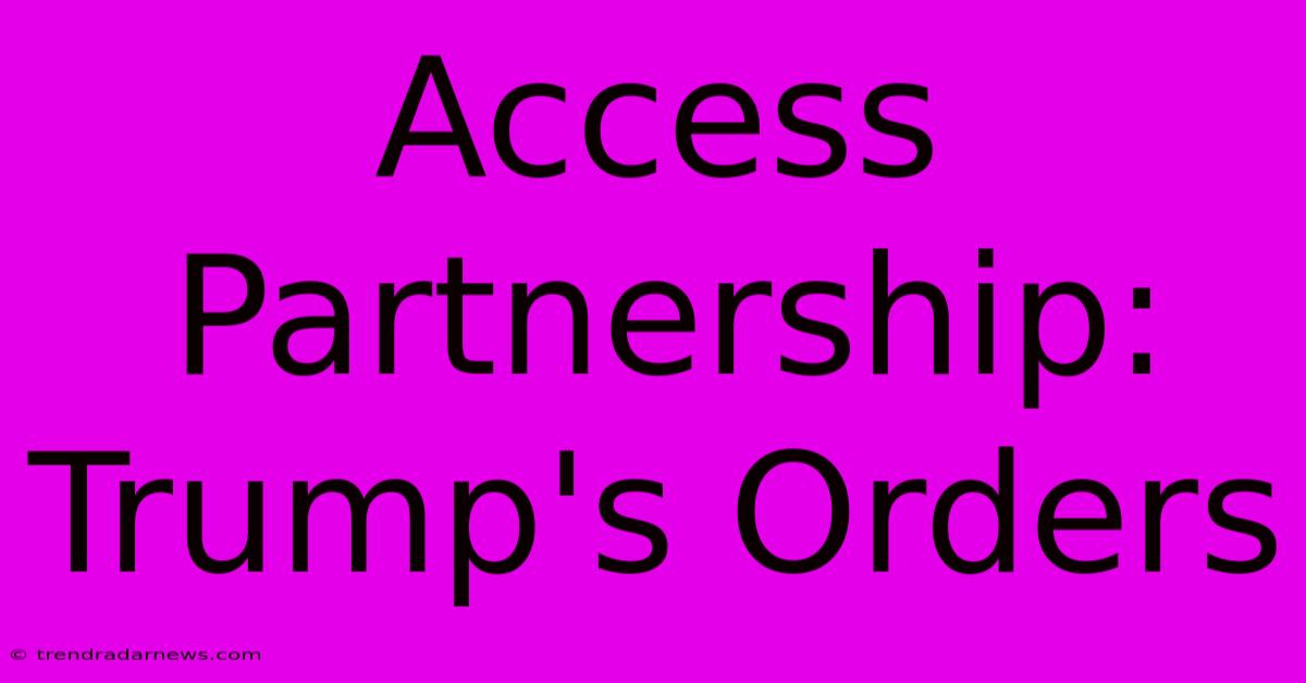 Access Partnership: Trump's Orders