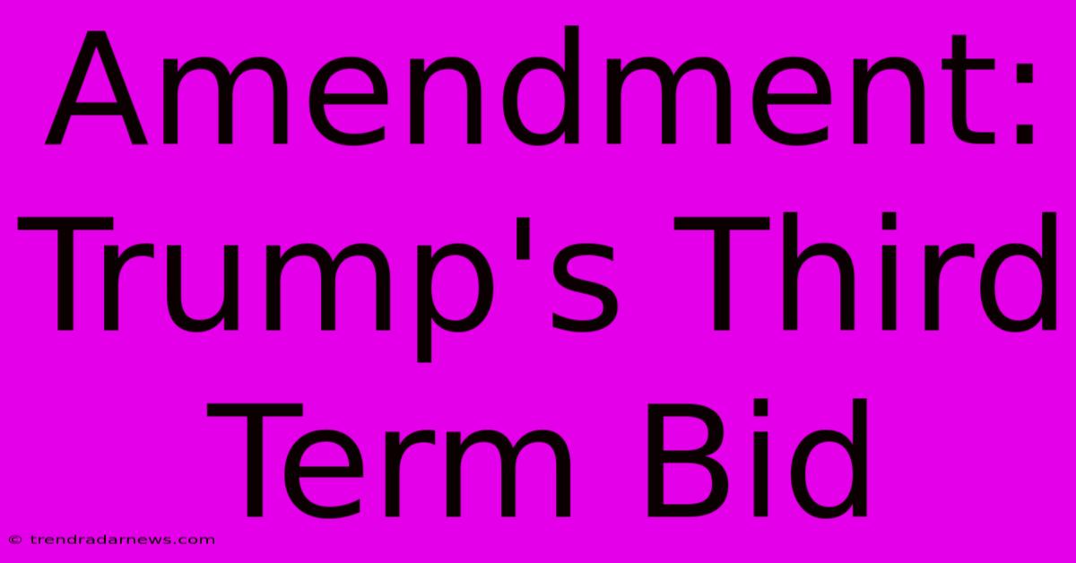 Amendment: Trump's Third Term Bid