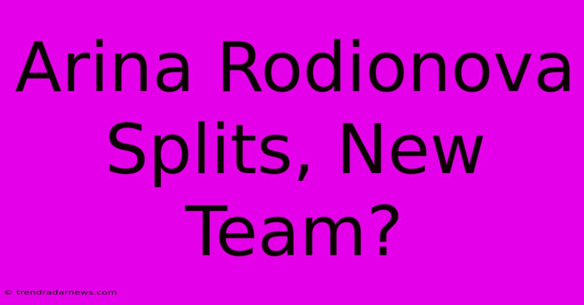 Arina Rodionova Splits, New Team?