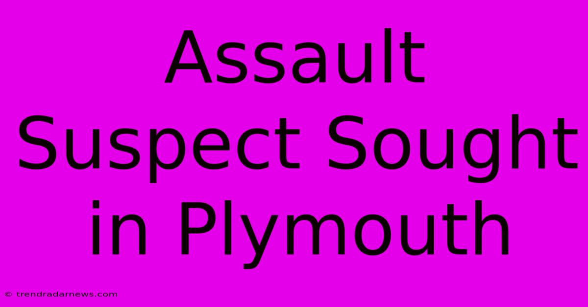 Assault Suspect Sought In Plymouth