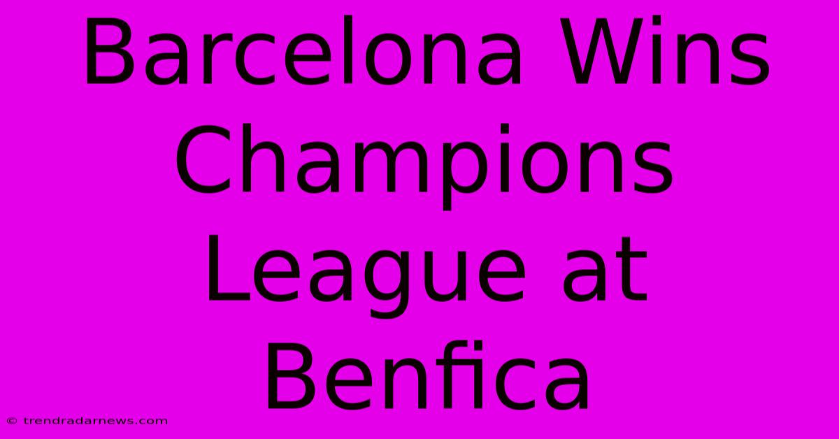 Barcelona Wins Champions League At Benfica