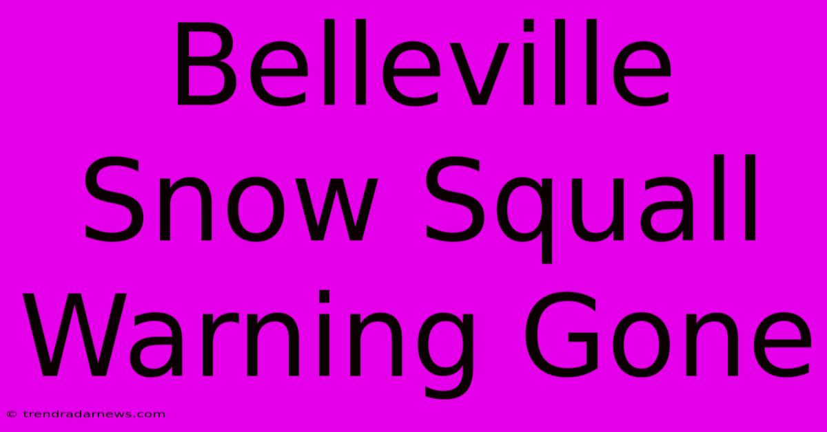 Belleville Snow Squall Warning Gone