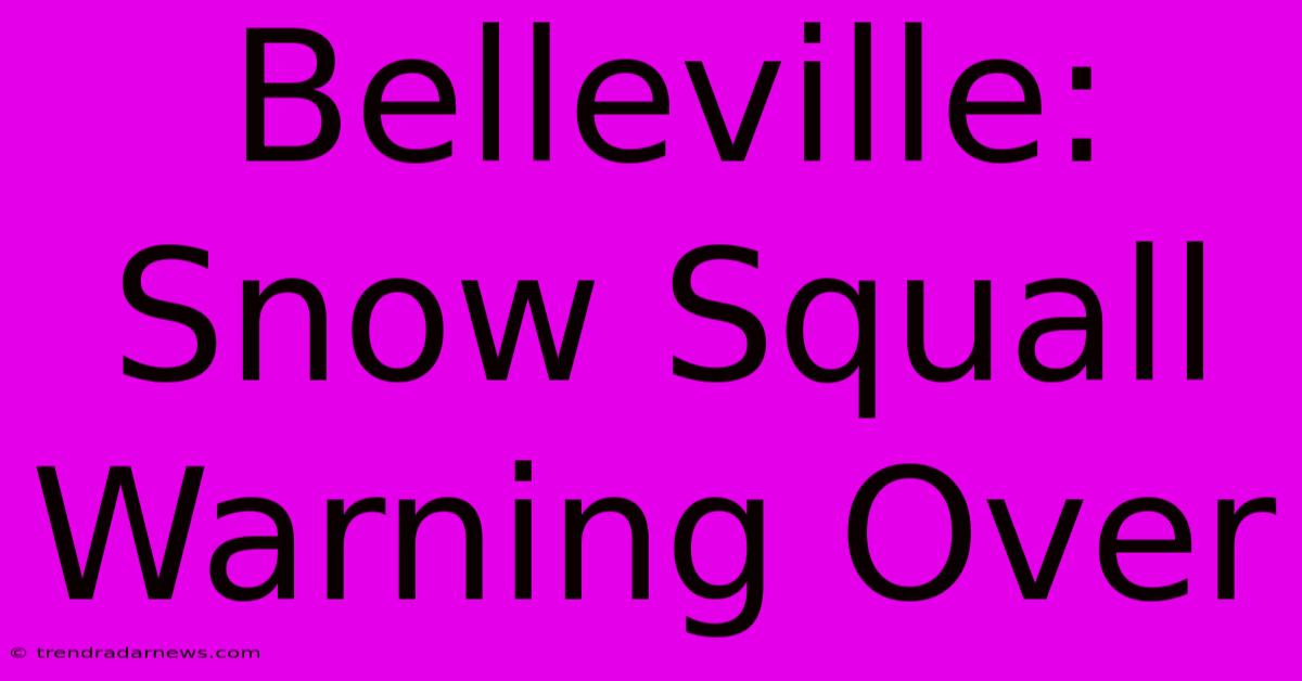 Belleville: Snow Squall Warning Over