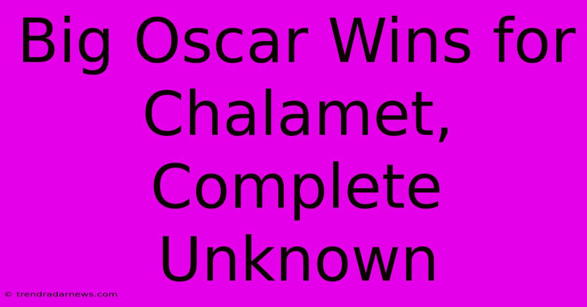 Big Oscar Wins For Chalamet, Complete Unknown