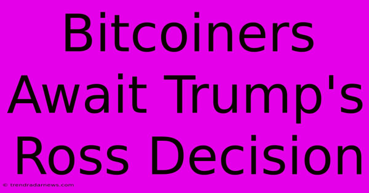 Bitcoiners Await Trump's Ross Decision 