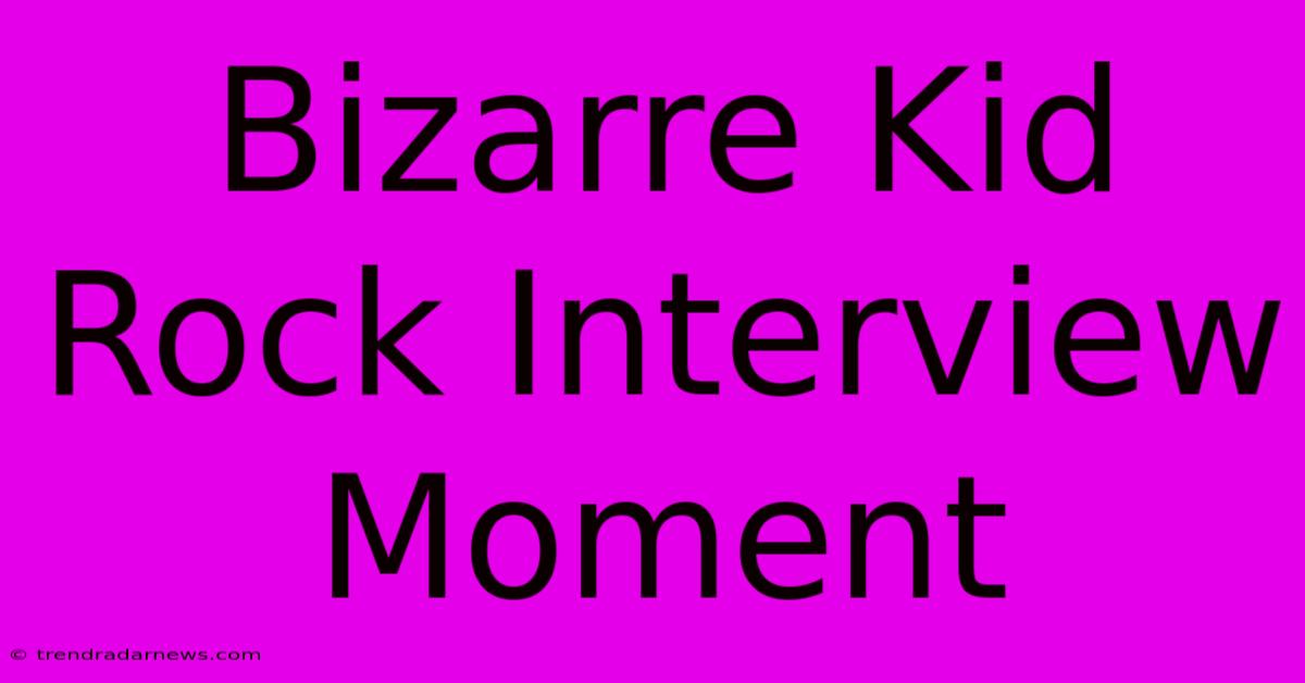 Bizarre Kid Rock Interview Moment