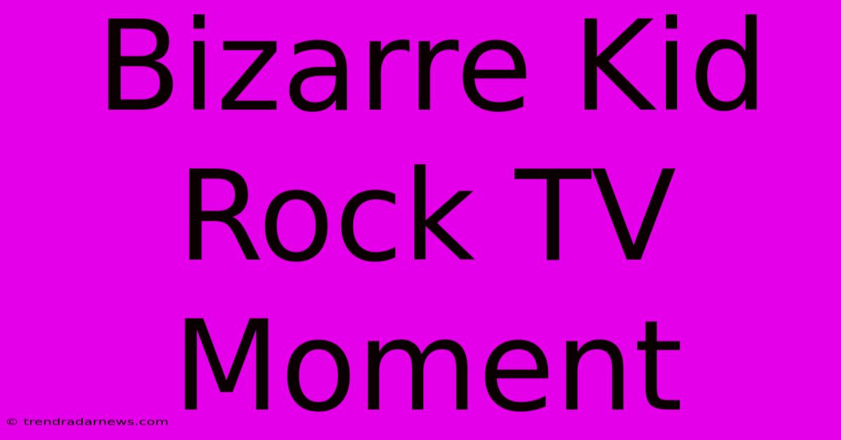 Bizarre Kid Rock TV Moment