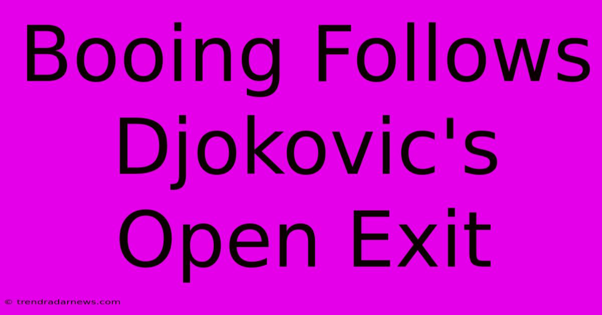 Booing Follows Djokovic's Open Exit