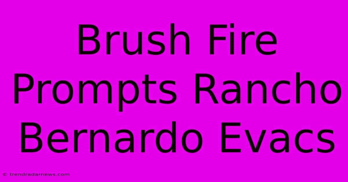 Brush Fire Prompts Rancho Bernardo Evacs