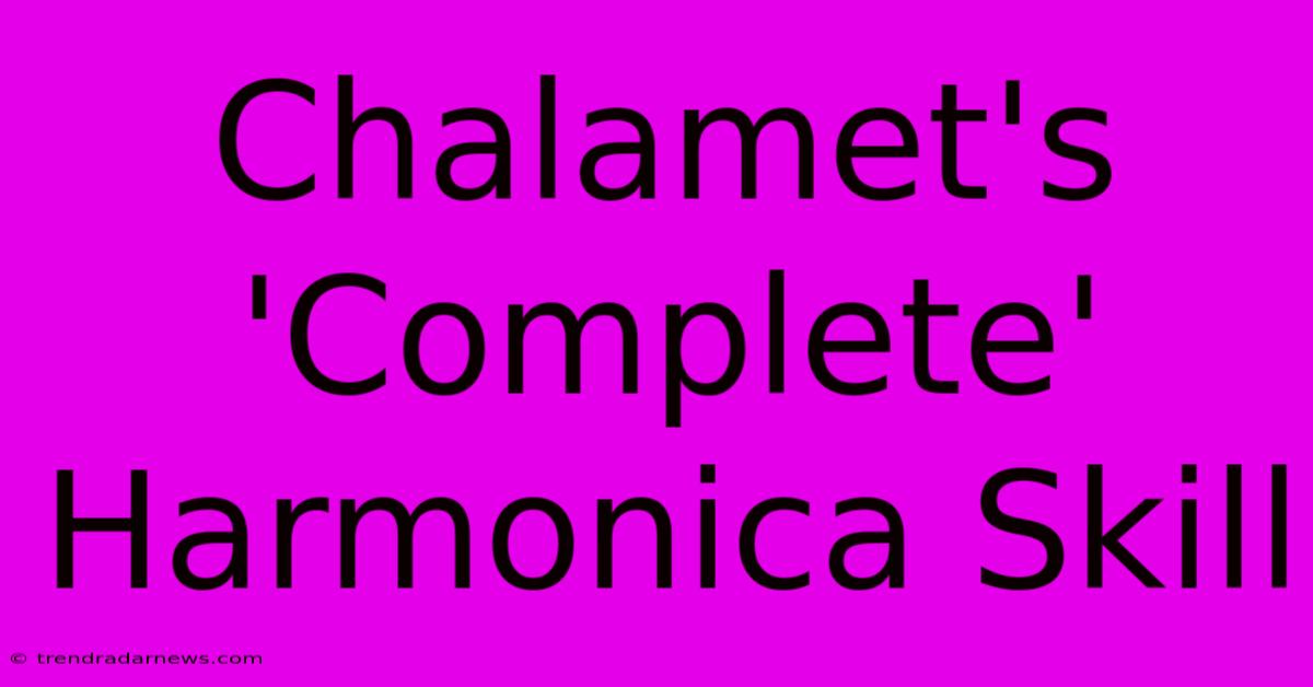 Chalamet's 'Complete' Harmonica Skill