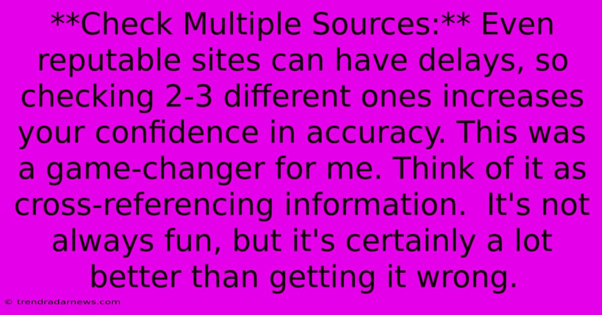 **Check Multiple Sources:** Even Reputable Sites Can Have Delays, So Checking 2-3 Different Ones Increases Your Confidence In Accuracy. This Was A Game-changer For Me. Think Of It As Cross-referencing Information.  It's Not Always Fun, But It's Certainly A Lot Better Than Getting It Wrong.