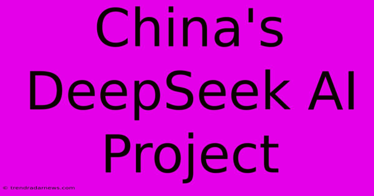 China's DeepSeek AI Project