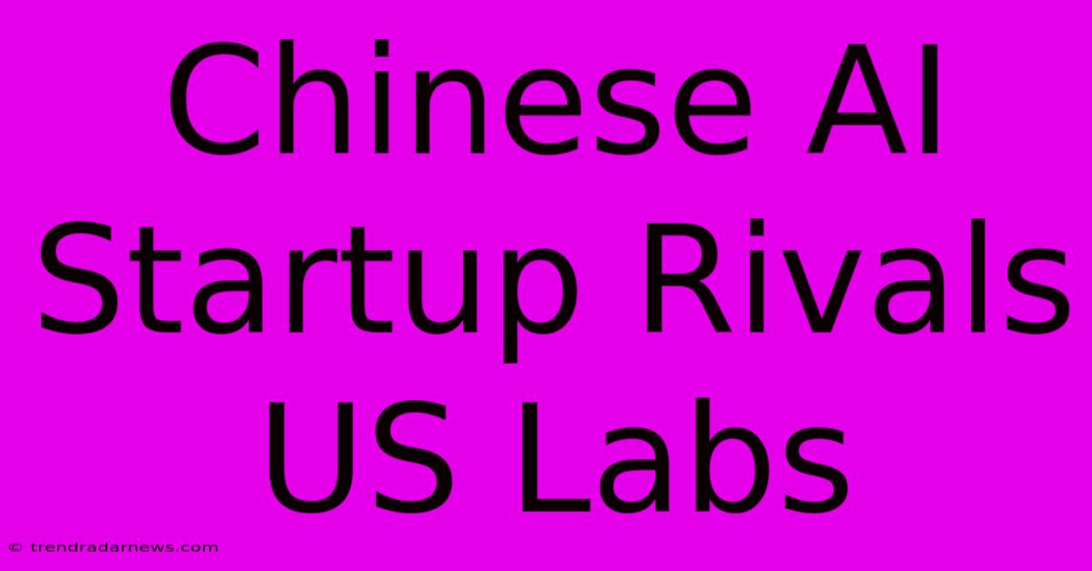 Chinese AI Startup Rivals US Labs