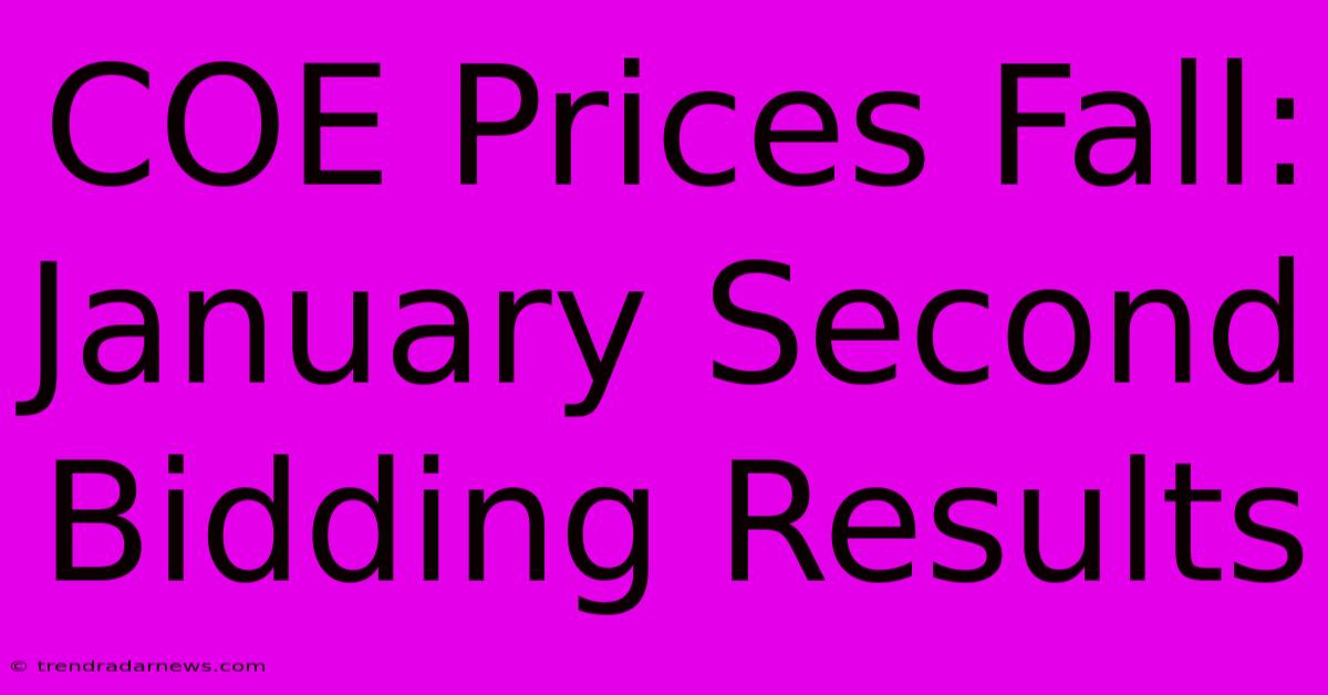 COE Prices Fall: January Second Bidding Results