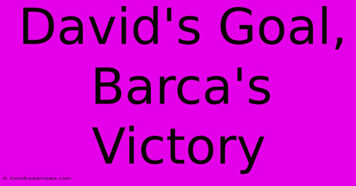 David's Goal, Barca's Victory