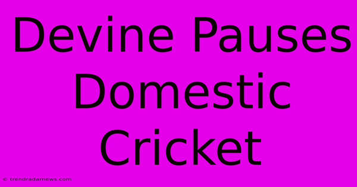 Devine Pauses Domestic Cricket