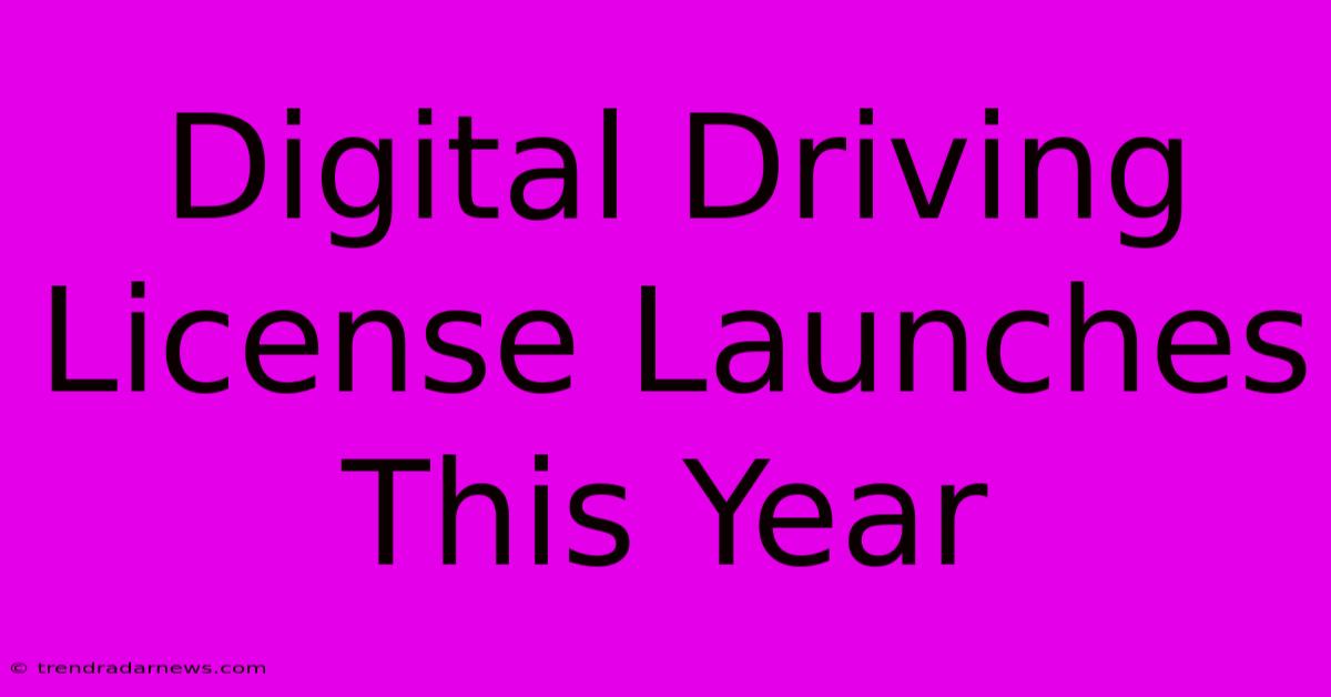 Digital Driving License Launches This Year