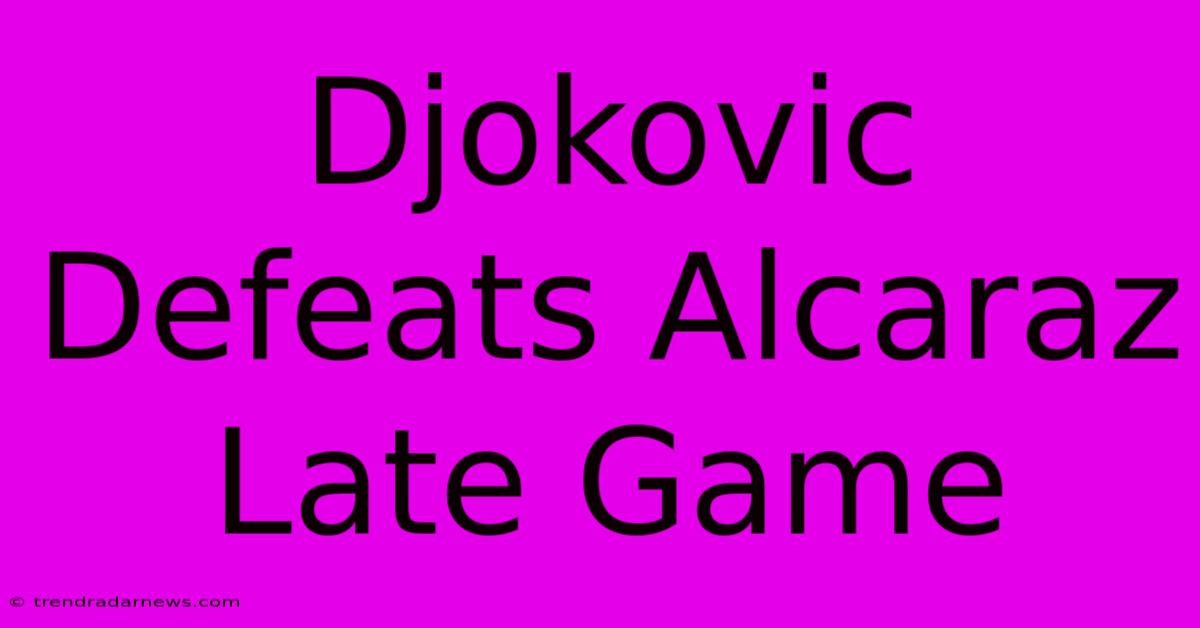 Djokovic Defeats Alcaraz Late Game