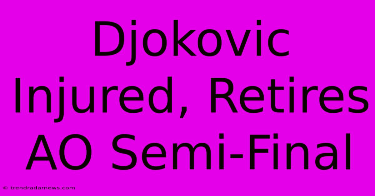 Djokovic Injured, Retires AO Semi-Final