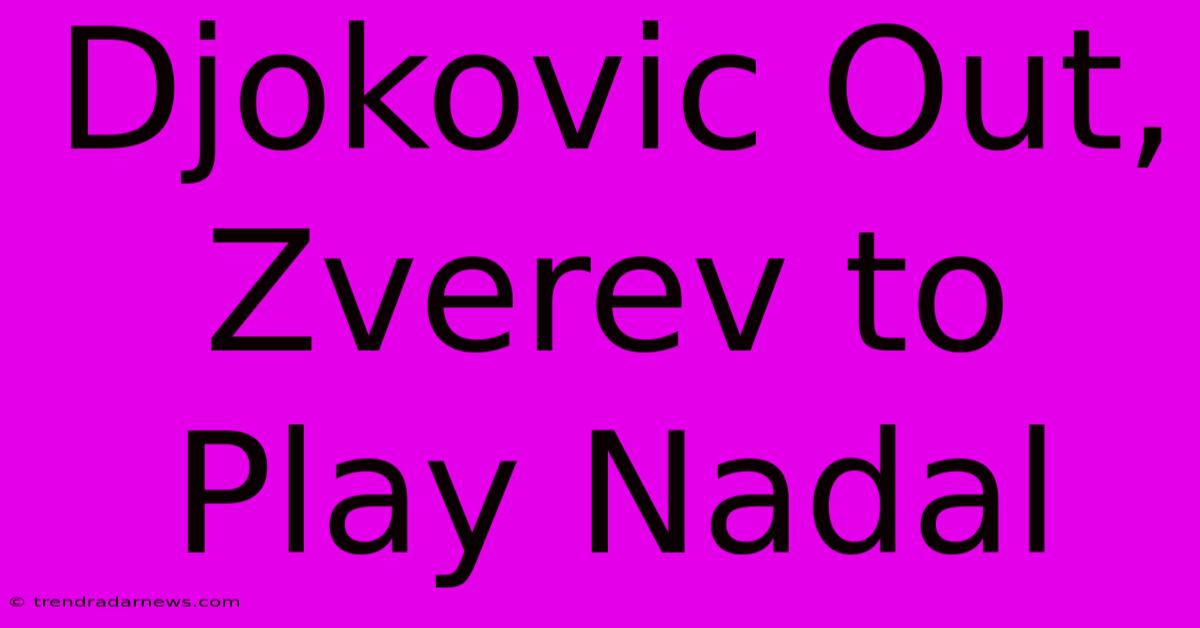 Djokovic Out, Zverev To Play Nadal