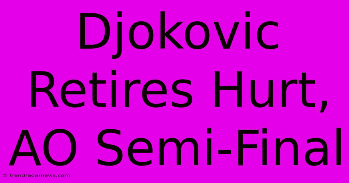 Djokovic Retires Hurt, AO Semi-Final