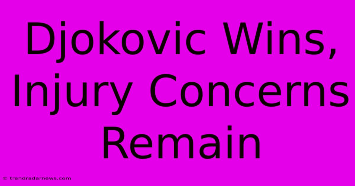 Djokovic Wins, Injury Concerns Remain