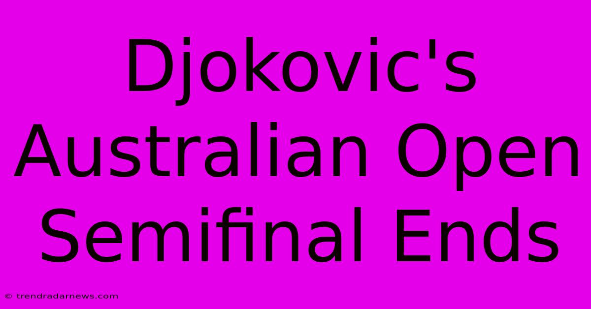 Djokovic's Australian Open Semifinal Ends