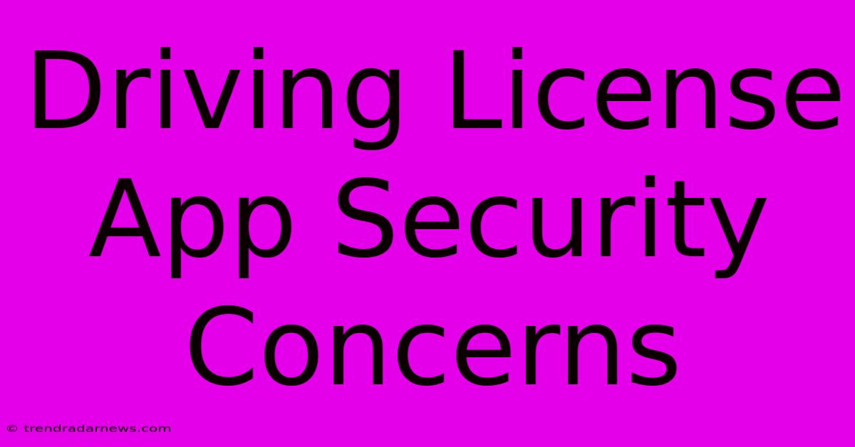 Driving License App Security Concerns