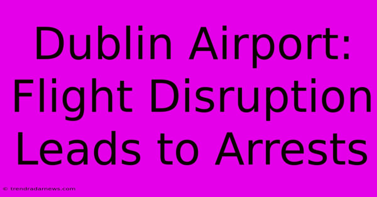 Dublin Airport: Flight Disruption Leads To Arrests