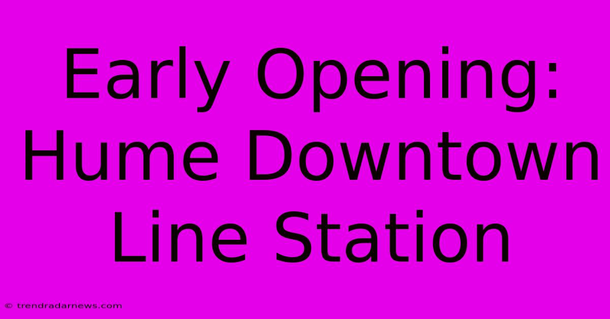 Early Opening: Hume Downtown Line Station