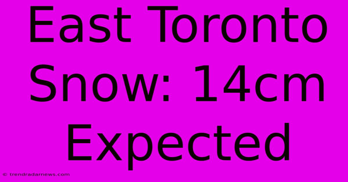 East Toronto Snow: 14cm Expected