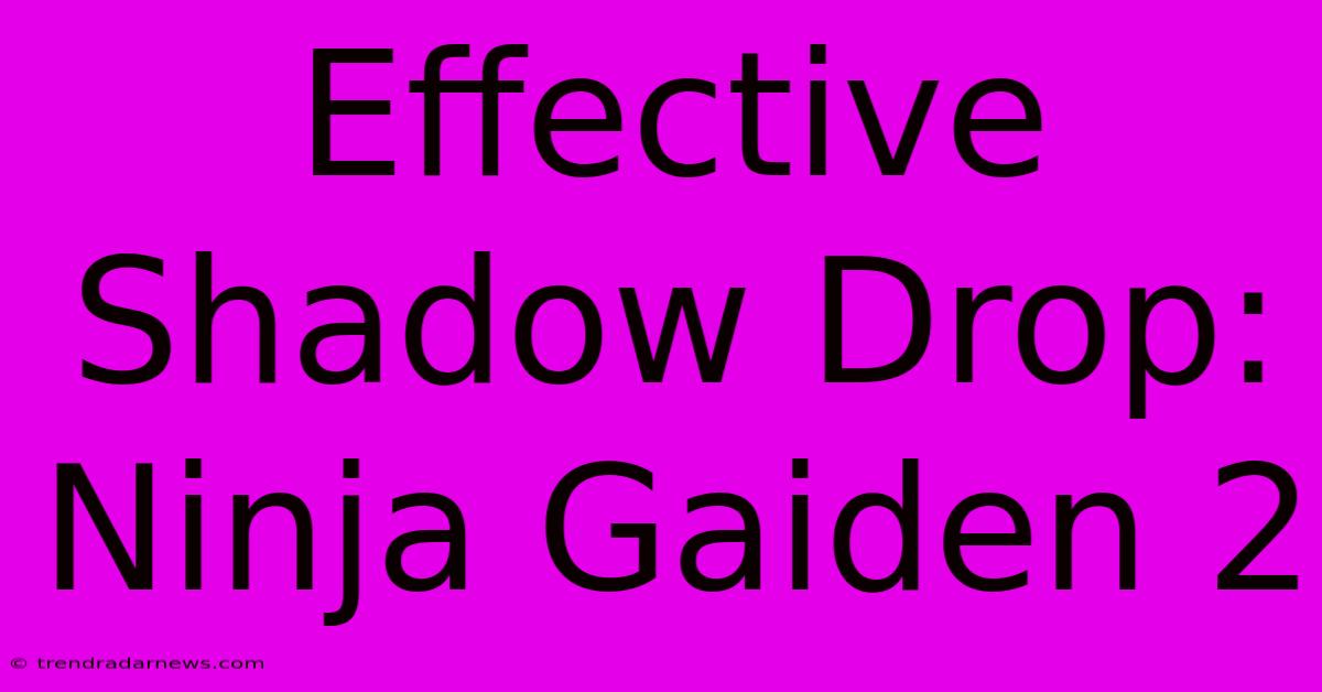 Effective Shadow Drop: Ninja Gaiden 2