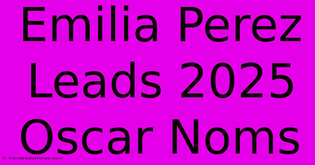 Emilia Perez Leads 2025 Oscar Noms