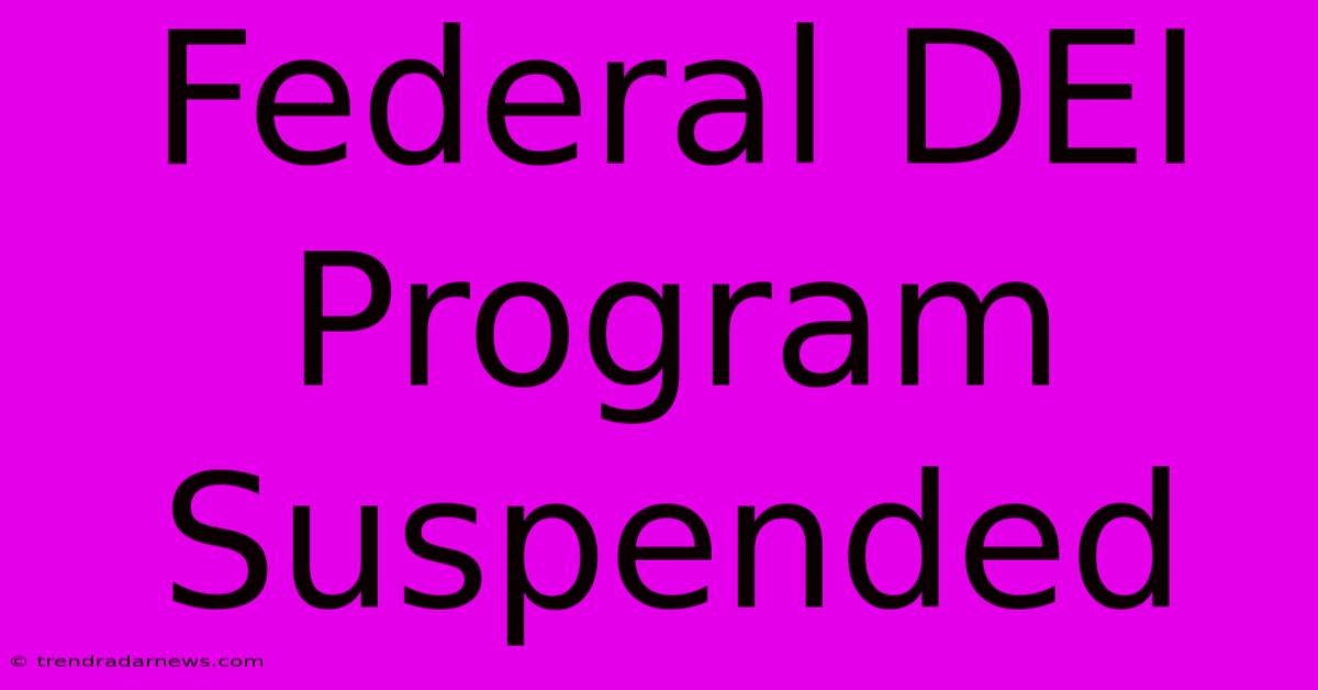 Federal DEI Program Suspended