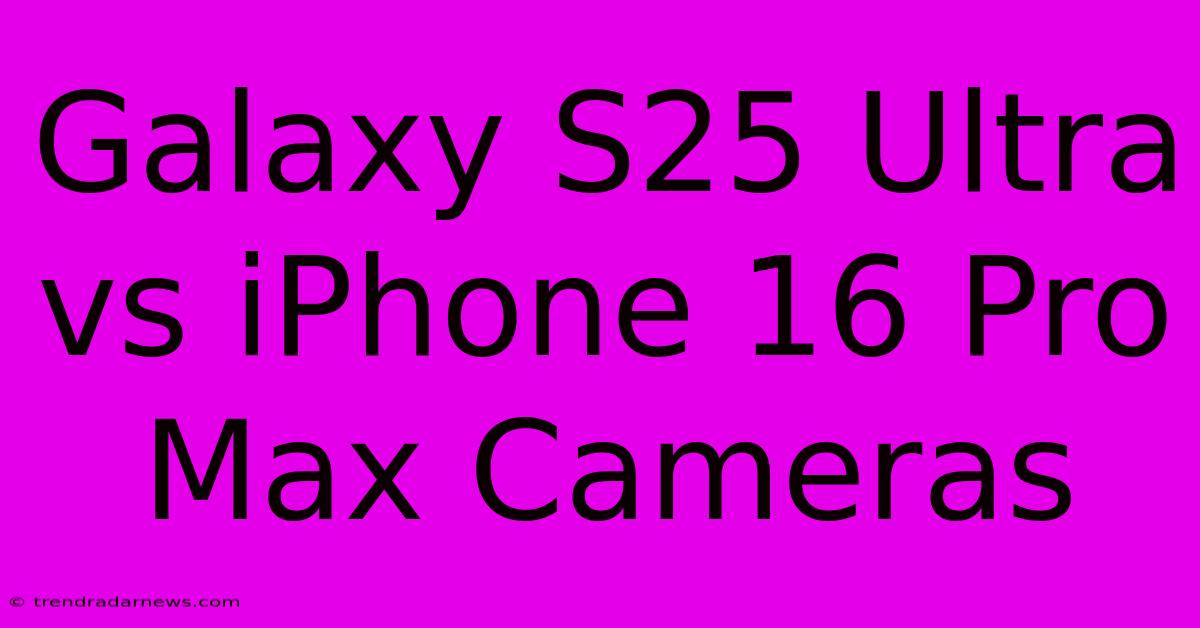 Galaxy S25 Ultra Vs IPhone 16 Pro Max Cameras