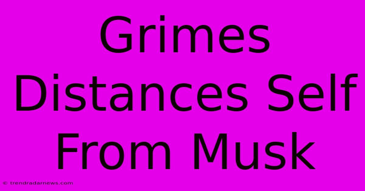 Grimes Distances Self From Musk