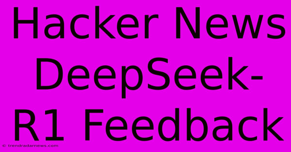 Hacker News DeepSeek-R1 Feedback