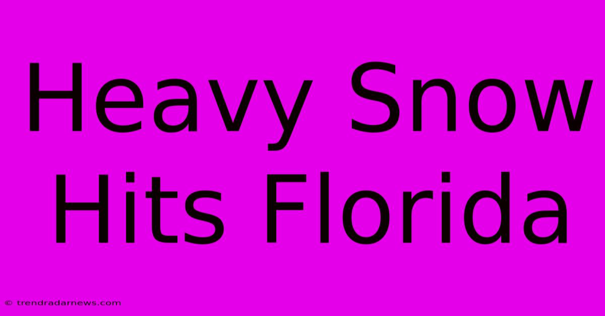 Heavy Snow Hits Florida