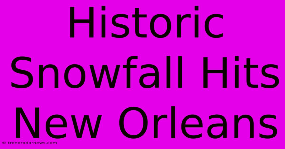 Historic Snowfall Hits New Orleans