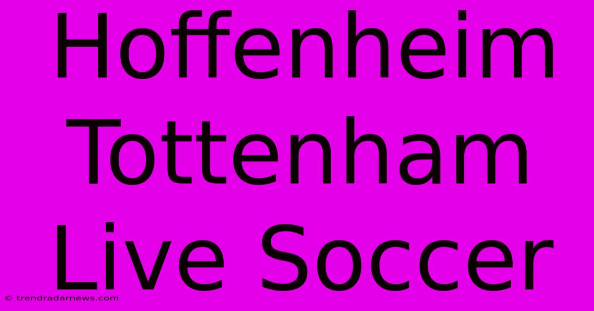 Hoffenheim Tottenham Live Soccer