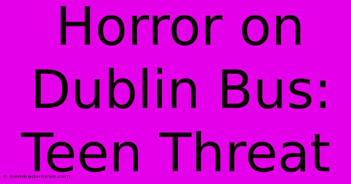 Horror On Dublin Bus: Teen Threat