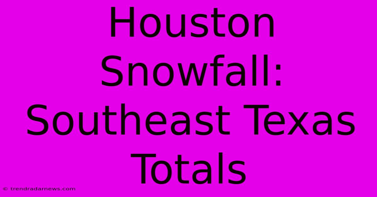 Houston Snowfall: Southeast Texas Totals