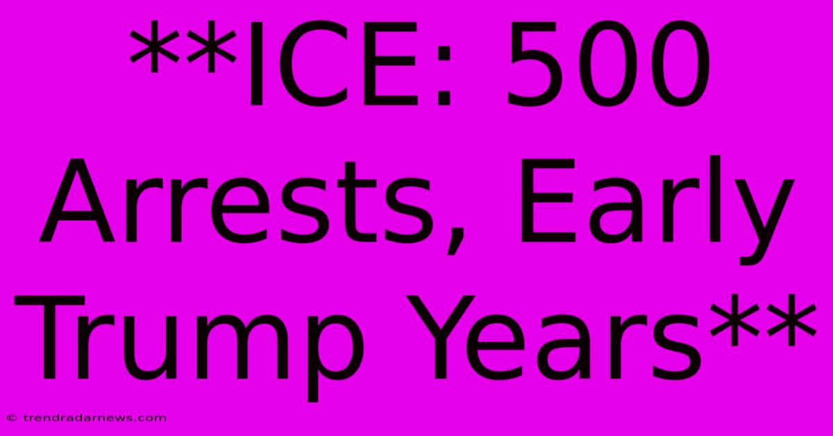 **ICE: 500 Arrests, Early Trump Years**