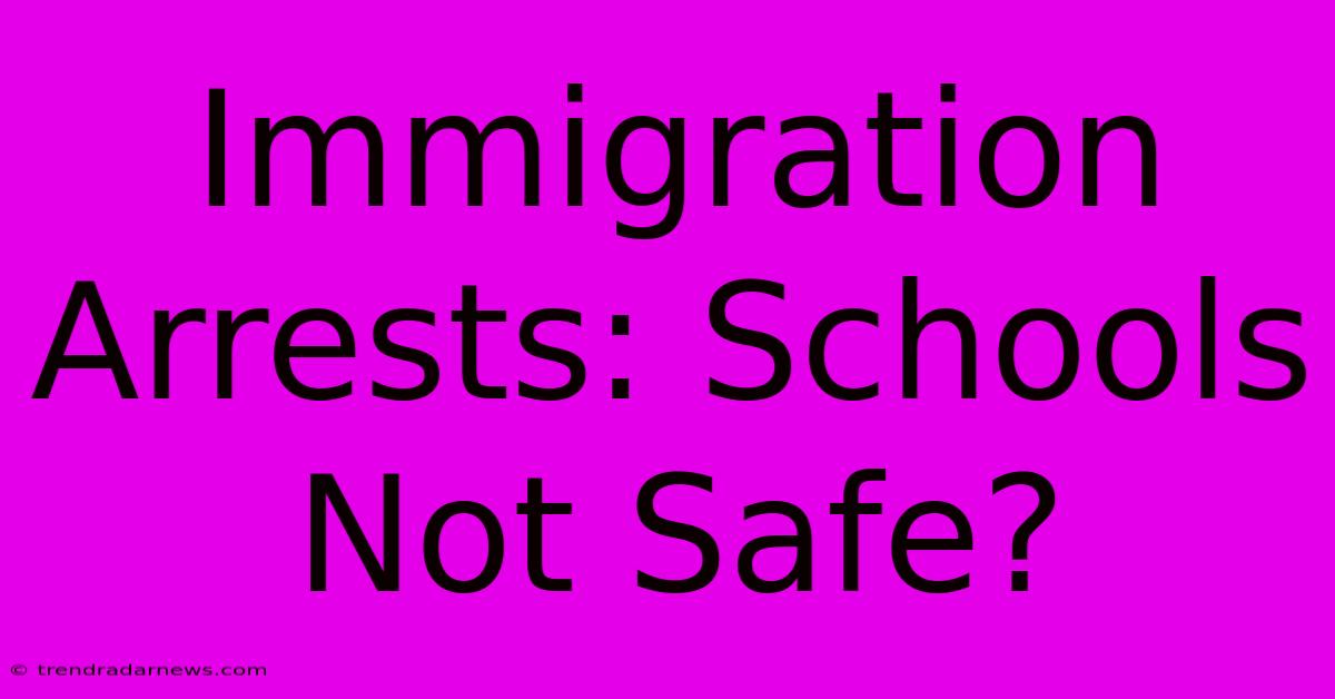 Immigration Arrests: Schools Not Safe?