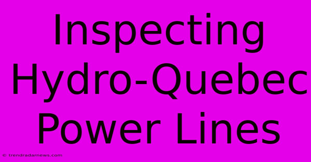 Inspecting Hydro-Quebec Power Lines