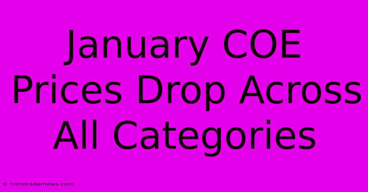 January COE Prices Drop Across All Categories