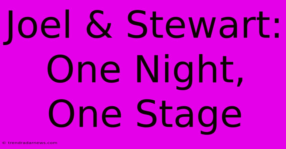 Joel & Stewart: One Night, One Stage