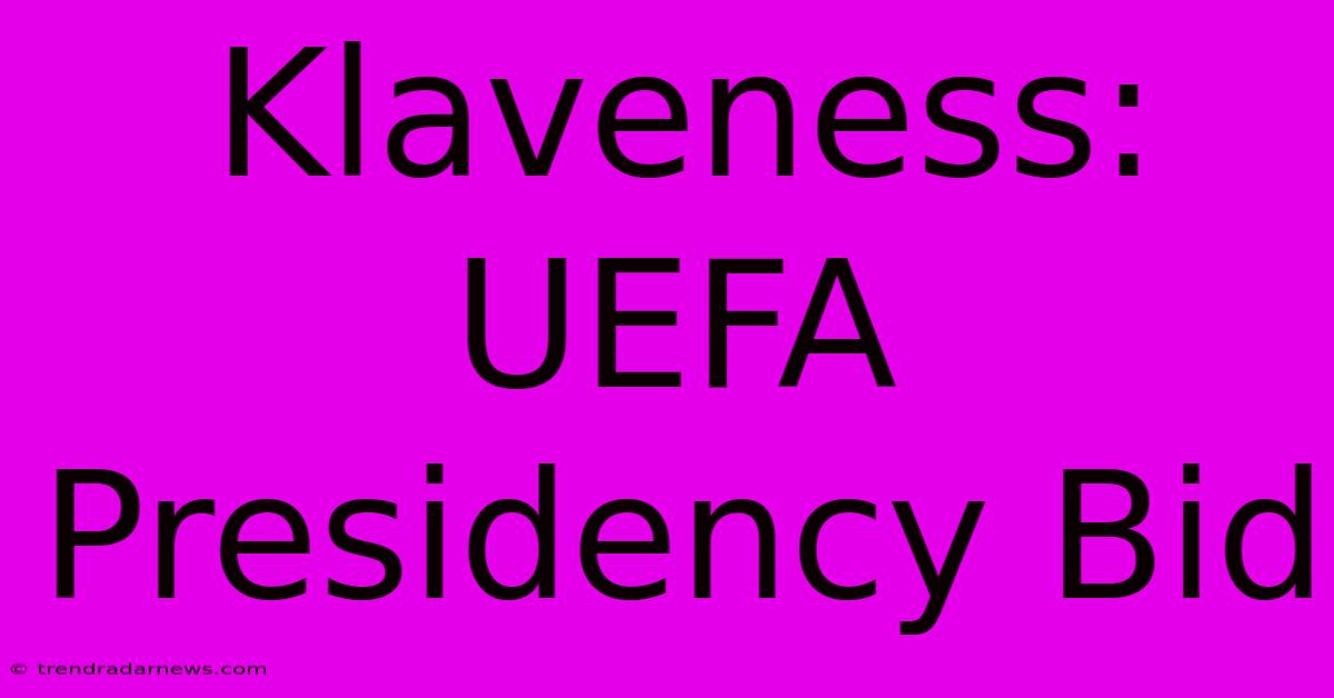 Klaveness: UEFA Presidency Bid