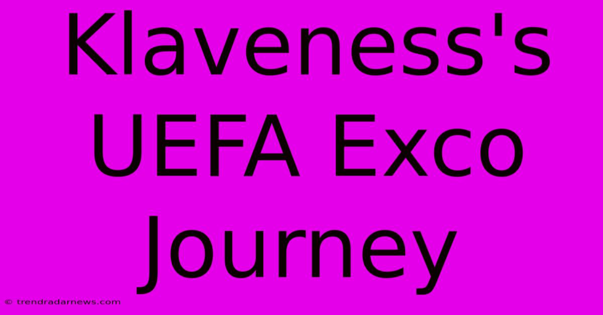 Klaveness's UEFA Exco Journey